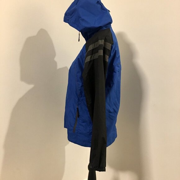 COLUMBIA Blue Black Rain Windbreaker Zip Jacket Unisex Kids Youth 14-16 Women XS - Picture 5 of 10